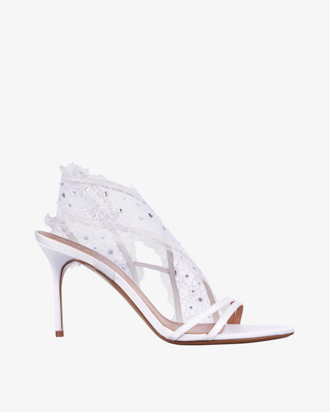GEDEBE Sandale BELLA SANDAL 80 (LACE + CRYSTAL)/PL26 WHITE + CRYSTAL — glavna fotografija