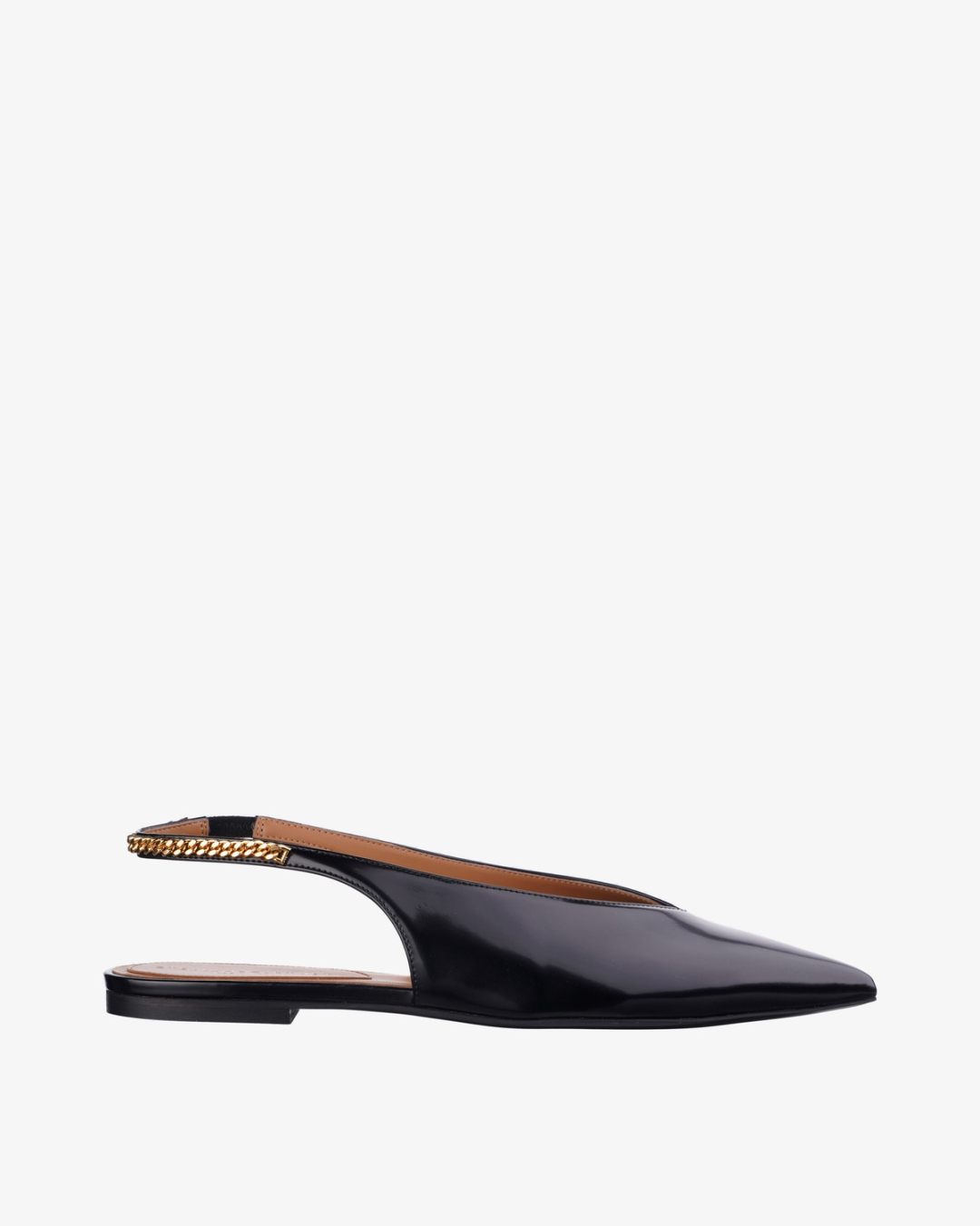 STELLA MCCARTNEY Sandale 810680E00295/PL26 Falabella Flat Slingback Brushed Shiny Mat W/Chain Deta — glavna fotografija