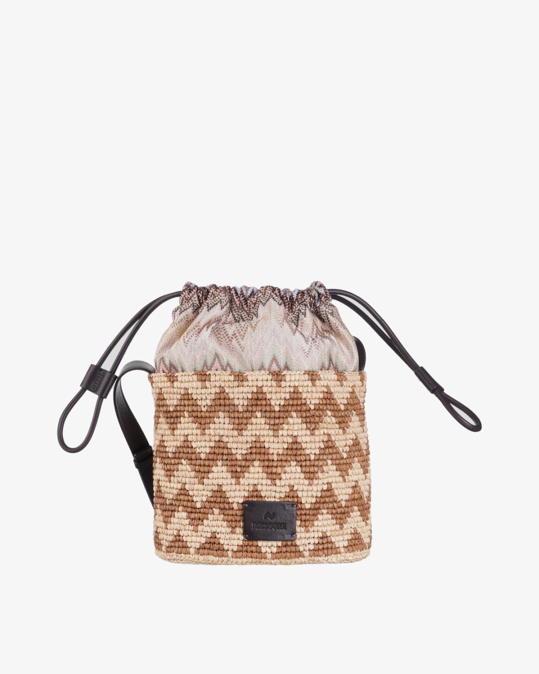 MISSONI Torba MI10066R_105/PL26 SMALL BUCKET) RAFFIA NATURAL / RASCHEL SNAKE  BEI — glavna fotografija