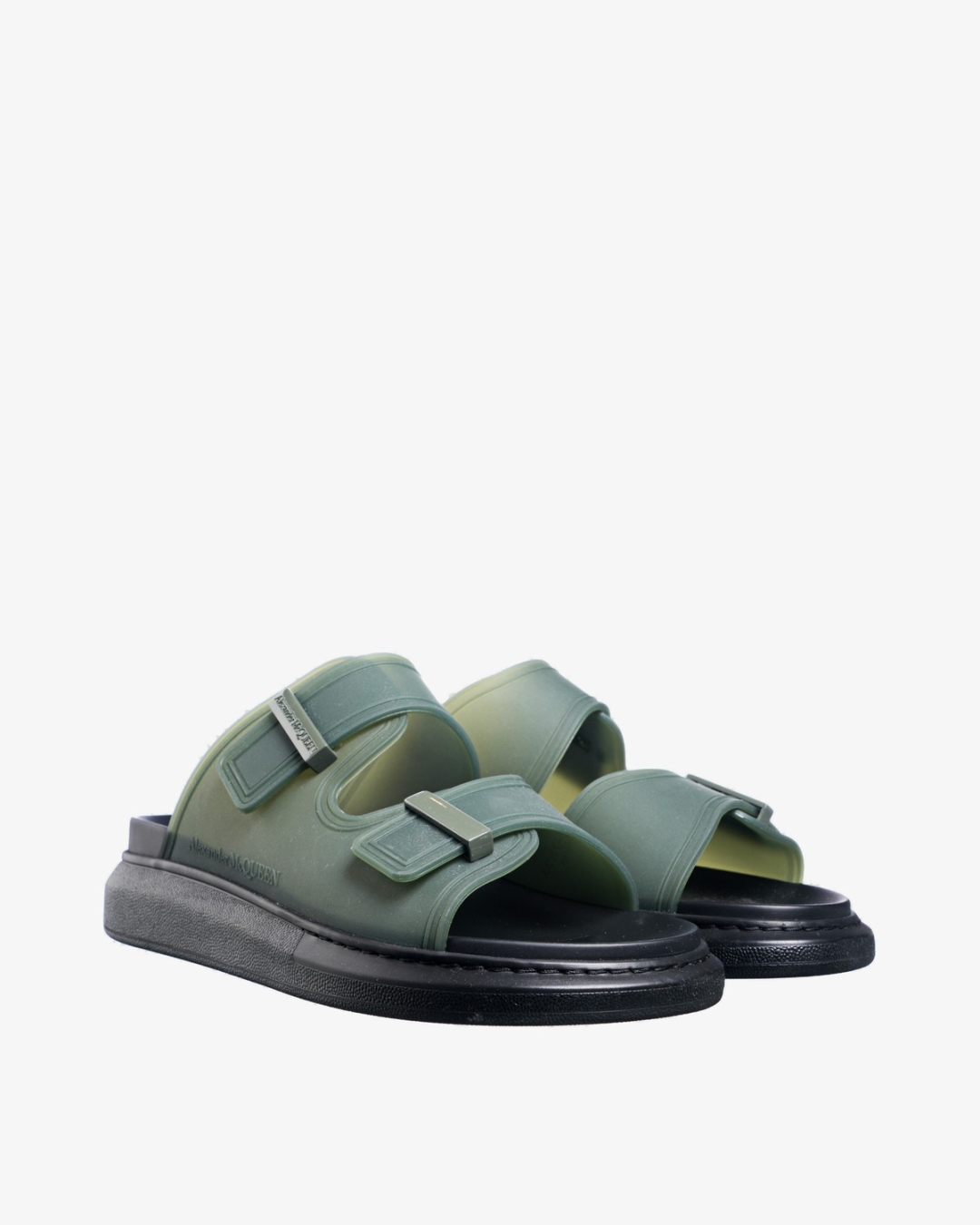 ALEXANDER MCQUEEN Papuče 663563/pl24  Khaki — foto 2