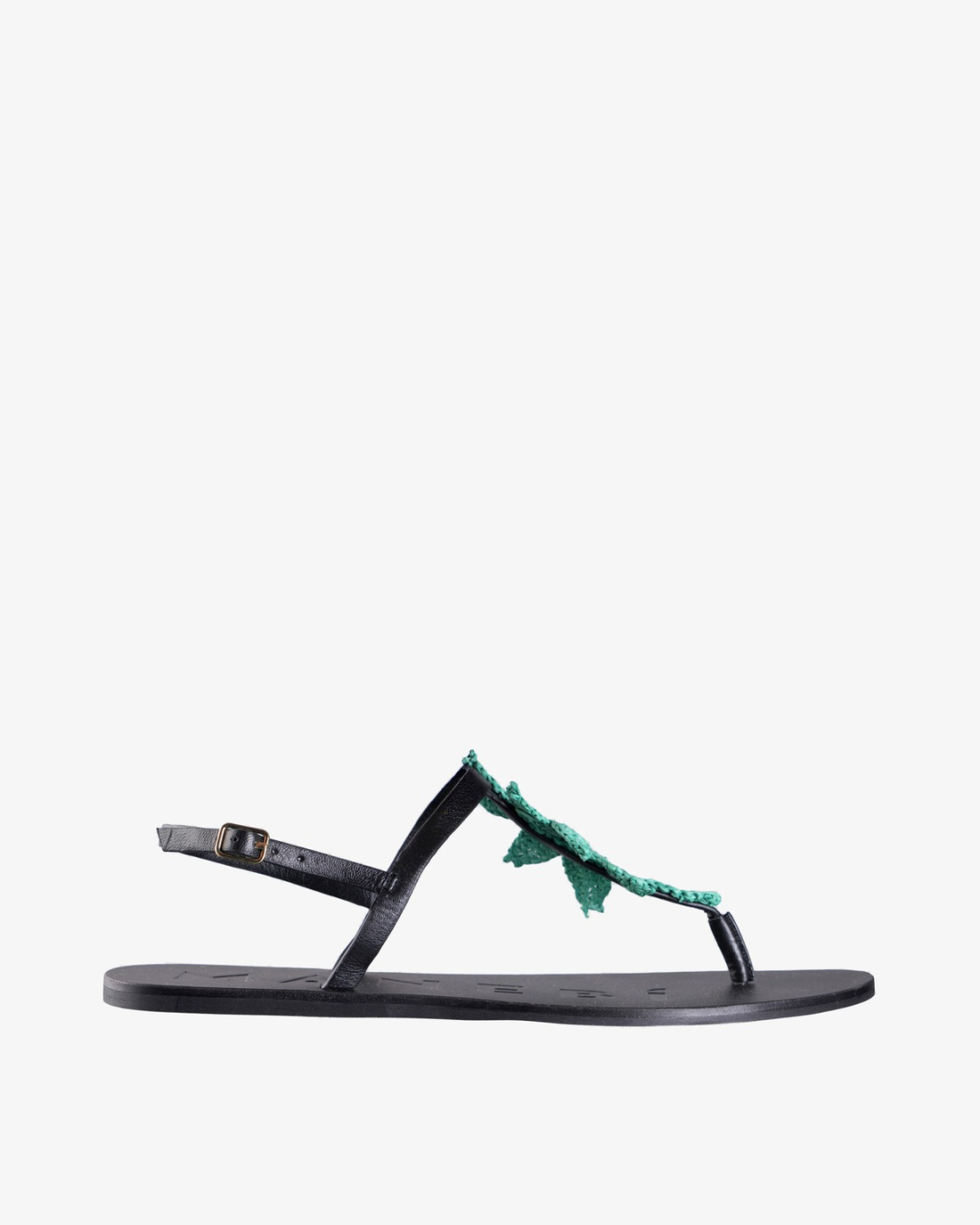 MANEBI Sandale X 3.7 Y0/PL26 black with emerald palm thongs — glavna fotografija