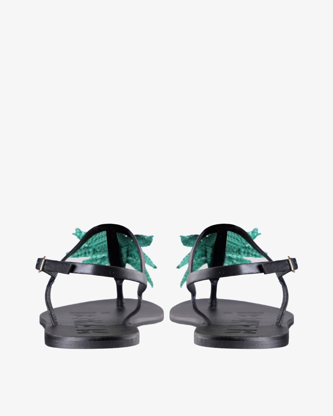 MANEBI Sandale X 3.7 Y0/PL26 black with emerald palm thongs — foto 3