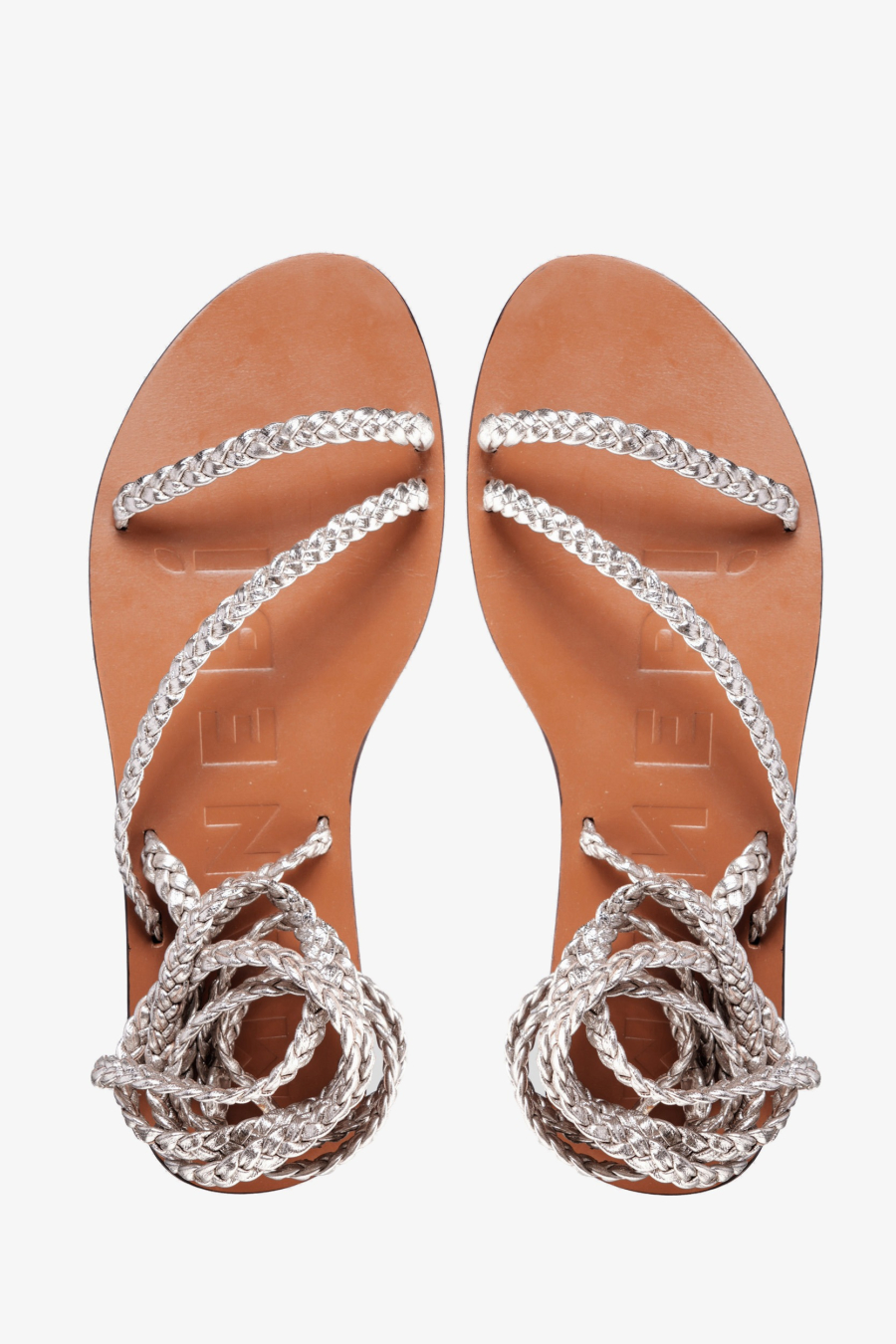 MANEBI Sandale Q 3.1 Y0/PL26 platinum tie-up multi braid bands — foto 4