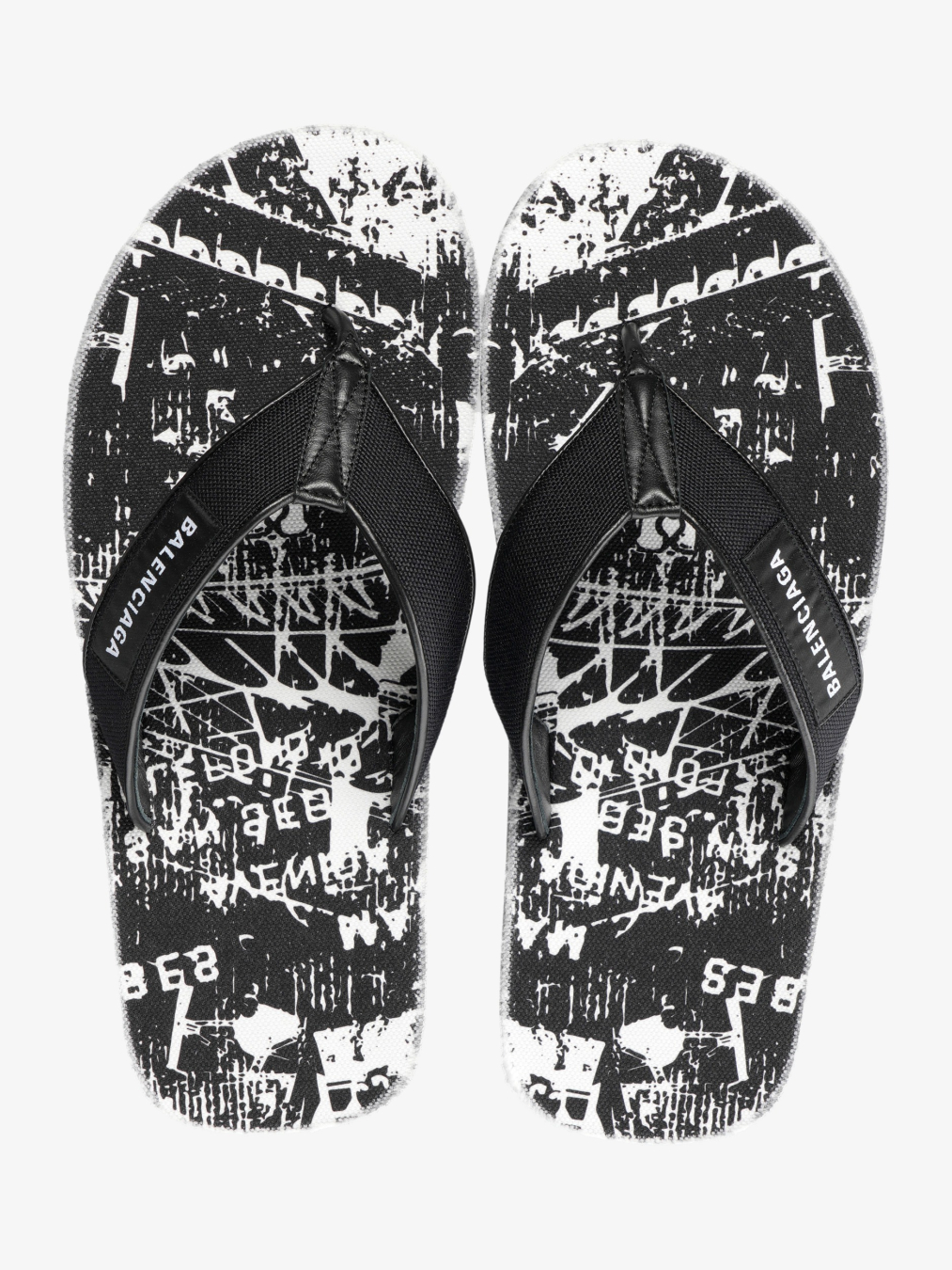 BALENCIAGA Papuče 841422/PL26 BLACK/WHITE — foto 4