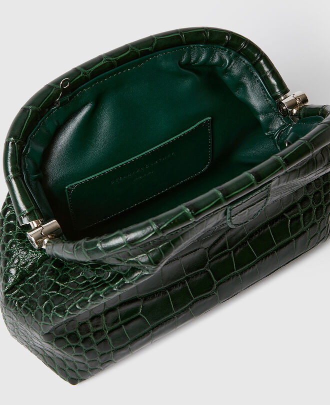 STELLA MCCARTNEY Torba 7B0190WP0774 Falabella Soft Clutch With Chain Micely Croc Alter Mat FOREST/JZ26 — foto 2