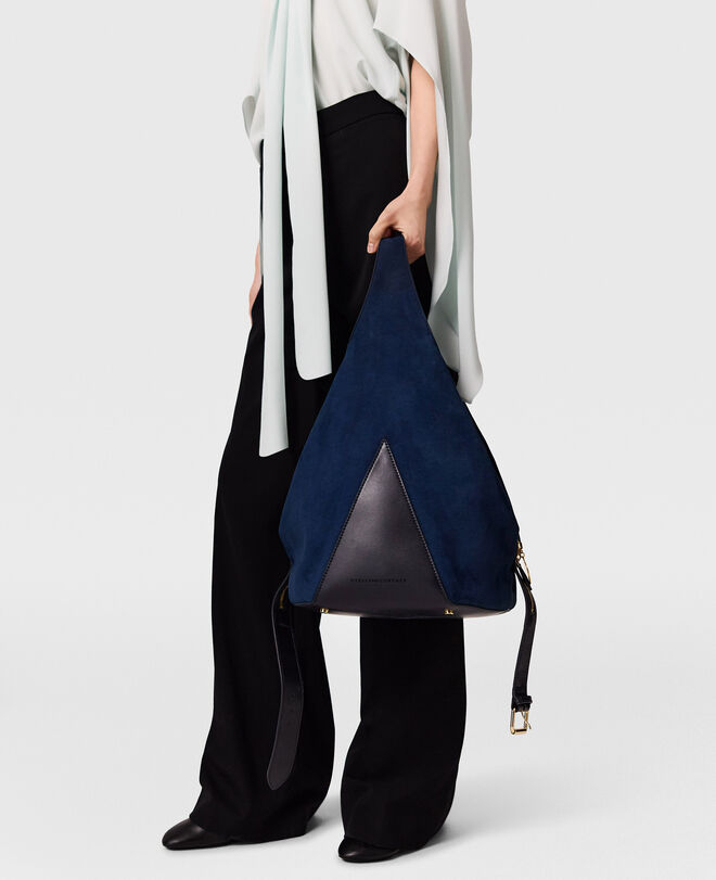 STELLA MCCARTNEY Torba 7B0207WP0750 Appaloosa Soft Bucket Medium Bag Alter Suede & Alter Mat NAVY/JZ26 — foto 2