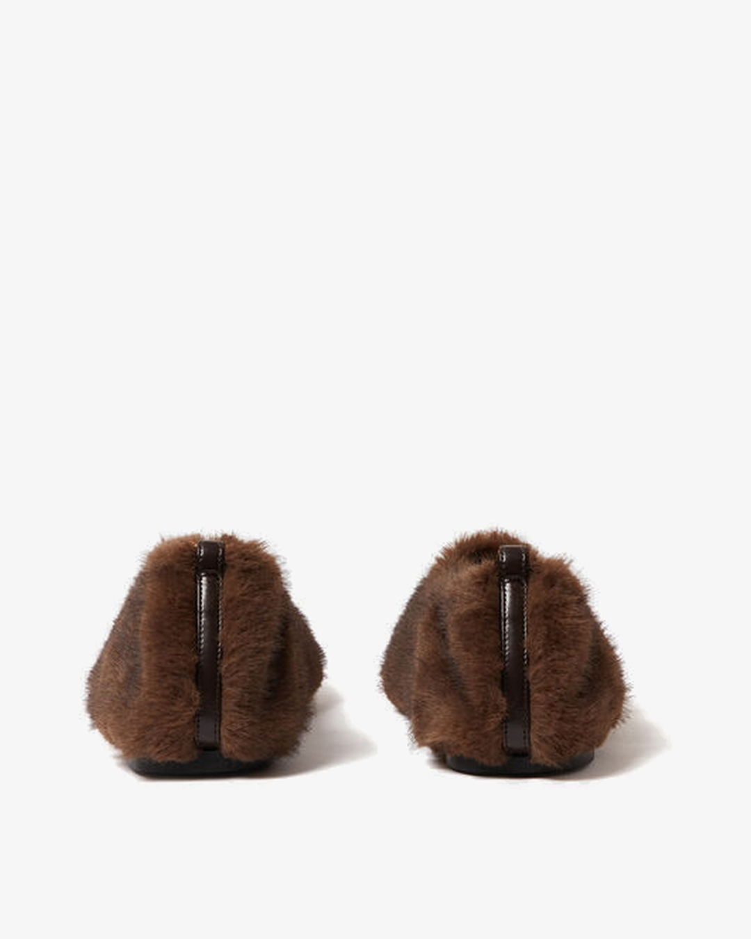 STELLA MCCARTNEY Cipele 810659E00341 Ballerina Fff Mink Plush Fabric W/ Chain Detail COFFEE/JZ26 — foto 4
