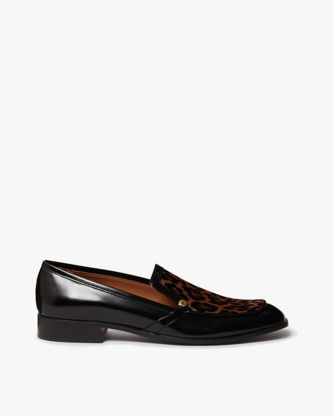STELLA MCCARTNEY Cipele 810661E00312 Loafer Brushed Mat & Leopard Printed Velvet BLACK/LEOPARD/JZ26 — glavna fotografija