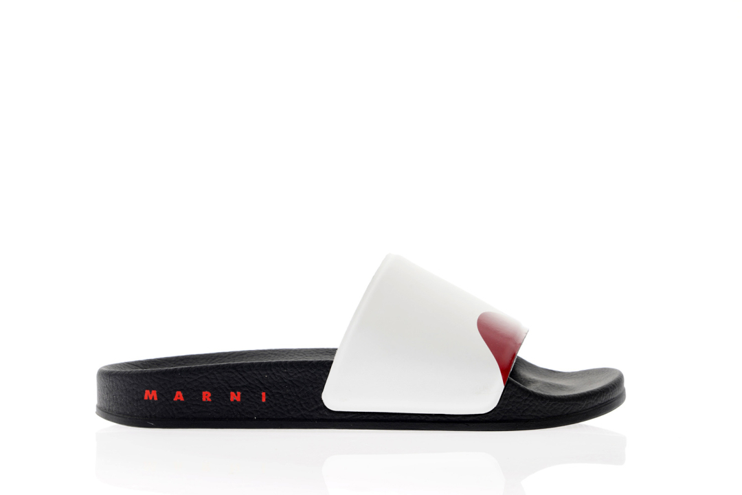 MARNI Papuče P2883 WHITE-RED — glavna fotografija