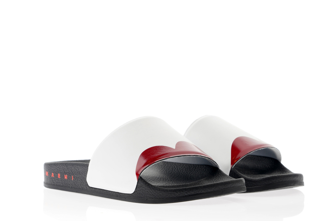 MARNI Papuče P2883 WHITE-RED — foto 2
