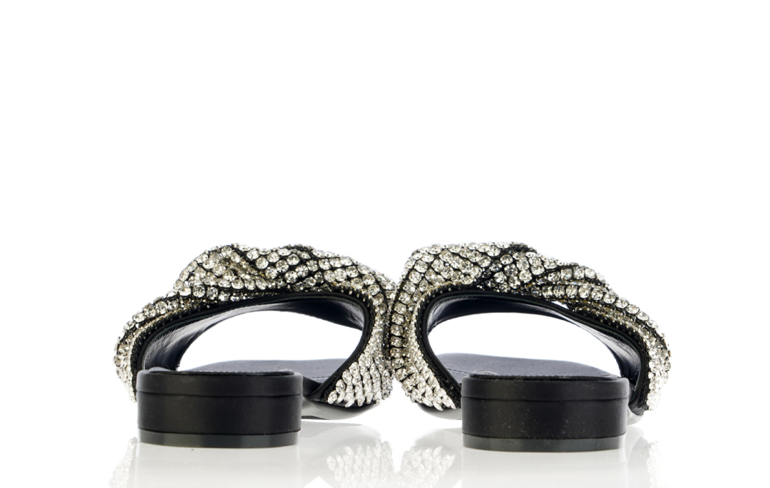 SERGIO ROSSI Papuče B01510/23 NERO/CRYSTAL — foto 3