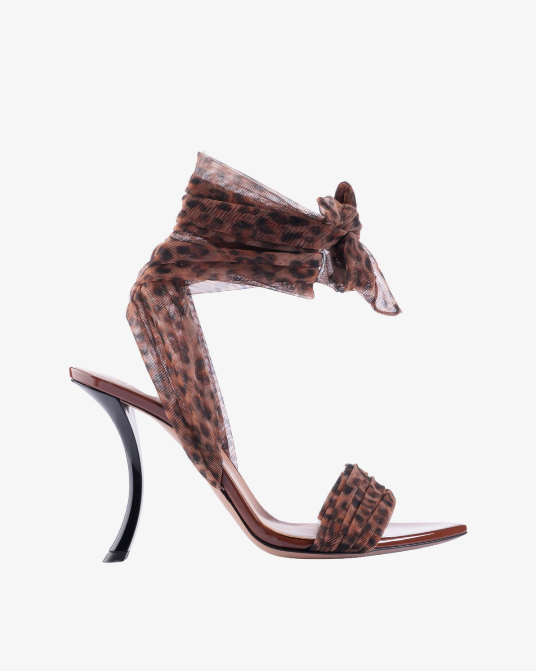 GEDEBE Sandale PARIS LACE-UP SANDAL 105/PL26 PRINTED TULLE LEOPARD — glavna fotografija