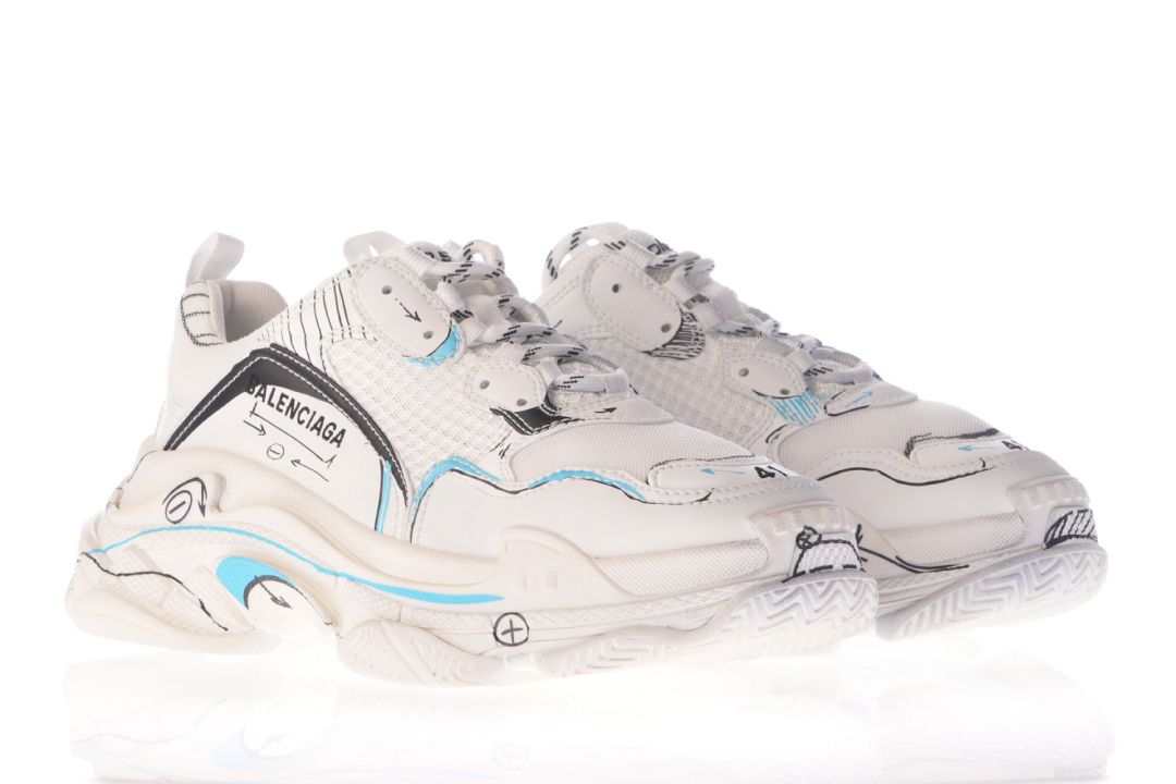 BALENCIAGA Patike 536737/23 WHITE/BLACK/BLUE — foto 2