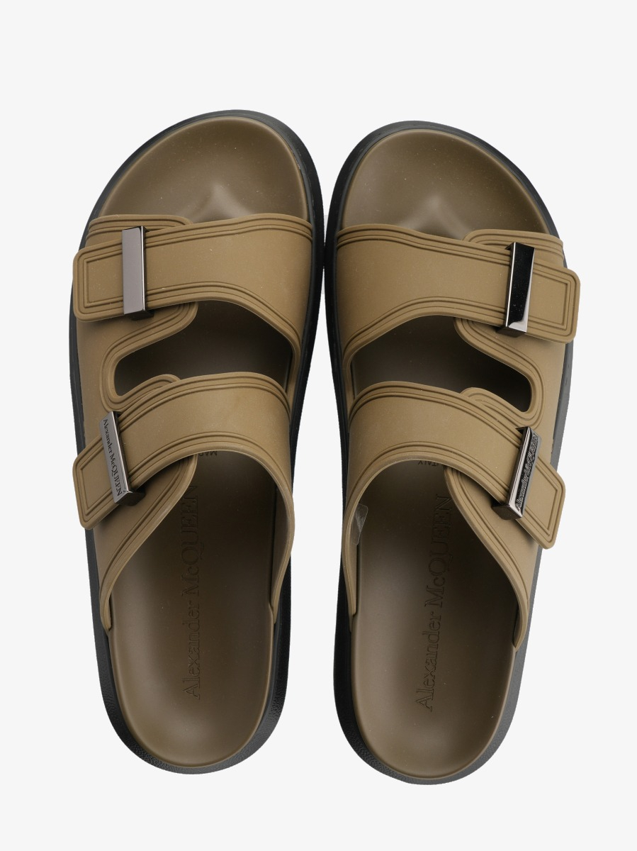 ALEXANDER MCQUEEN Papuče 663563/PL25 PEWTER/BLACK — foto 4