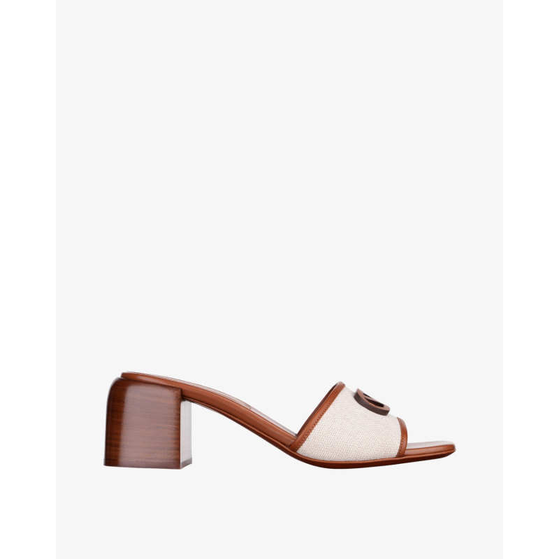 SERGIO ROSSI Papuče B15340MFL432130/PL26 Sabot-55 NATURALE-CARAMEL
