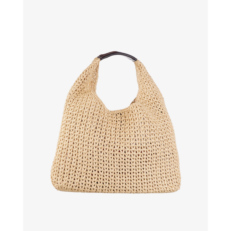 MISSONI Torba MI10060R_029/PL26  HOBO BAG LARGE) RAFFIA CROCHET HONEY / RASCHEL