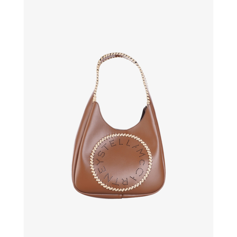 STELLA MCCARTNEY Torba 7B0113WP0704/PL26 Logo Small Hobo Bag Eco Alter Mat & Raffia Braid