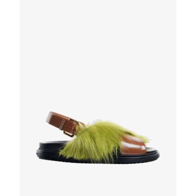 MARNI Sandale FBMS018101 P7614 ZP084/PL26 BROWN/LIME