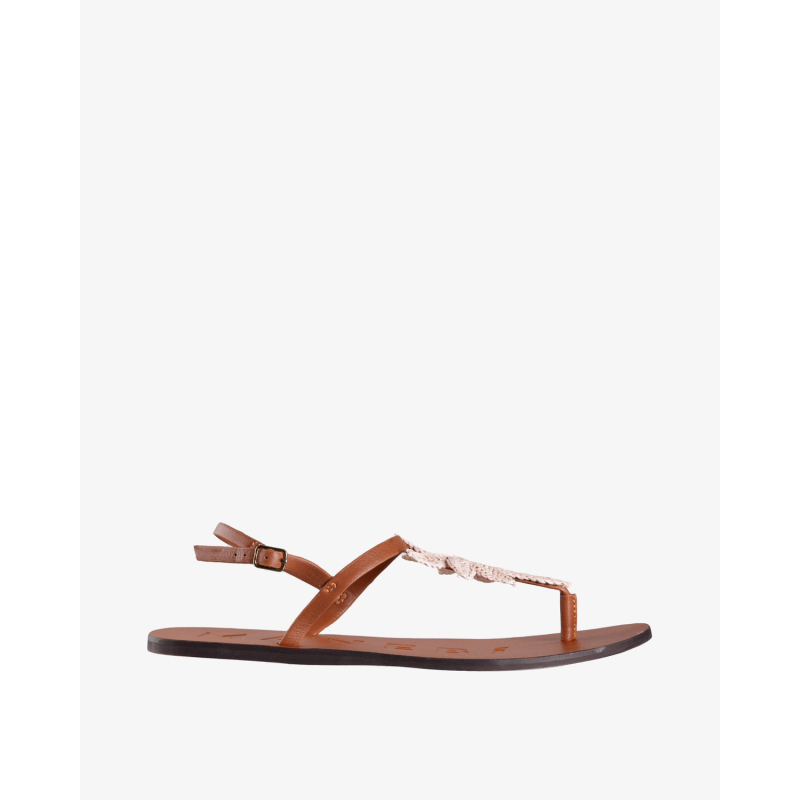 MANEBI Sandale X 3.8 Y0/PL26 tan with natural palm thongs