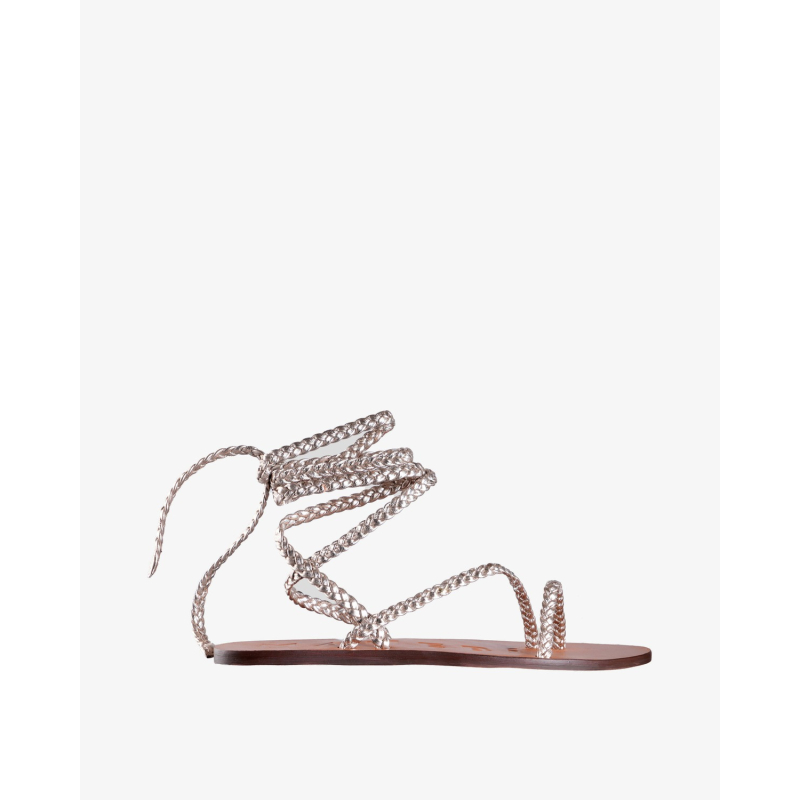 MANEBI Sandale Q 3.1 Y0/PL26 platinum tie-up multi braid bands
