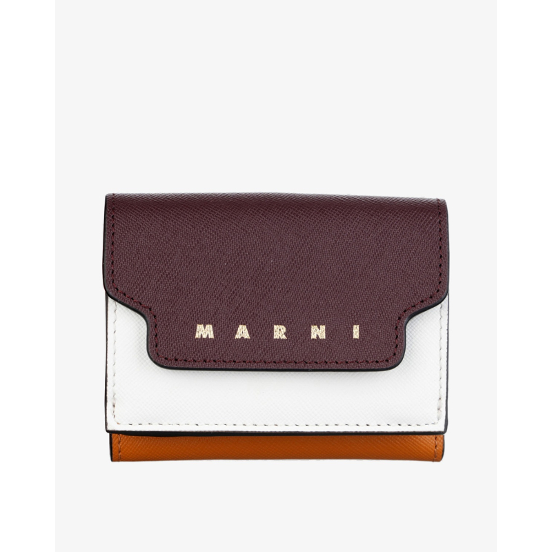 MARNI Novčanik PFMO0125U1 LV520 ZP058/PL26 CHOCOLATE/LILI WHITE/DIJON