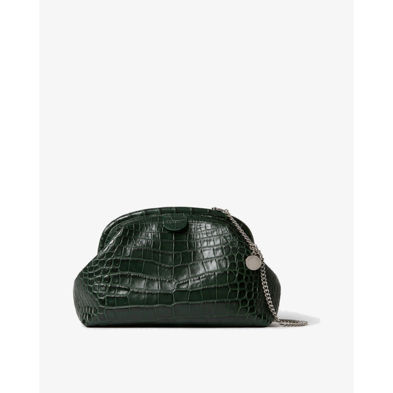 STELLA MCCARTNEY Torba 7B0190WP0774 Falabella Soft Clutch With Chain Micely Croc Alter Mat FOREST/JZ26