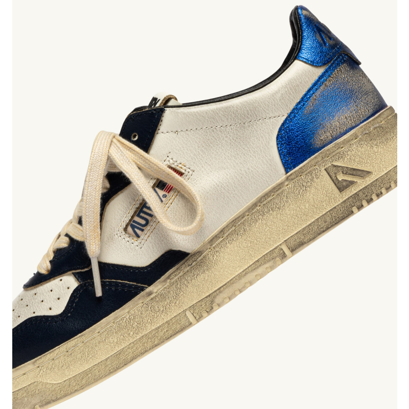 AUTRY INTERNATIONAL SRL Patike SUP VINT LOW MAN SV55 LEATHER/LEATHER WHITE/BLUE SPACE/BLUE/JZ26